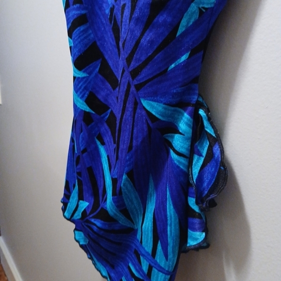 Maxine of Hollywood One-Piece Blue Teal Modest Faux Wrap skirt Bathing S… - Picture 3 of 6